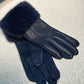 Faux-Fur Trim Gloves