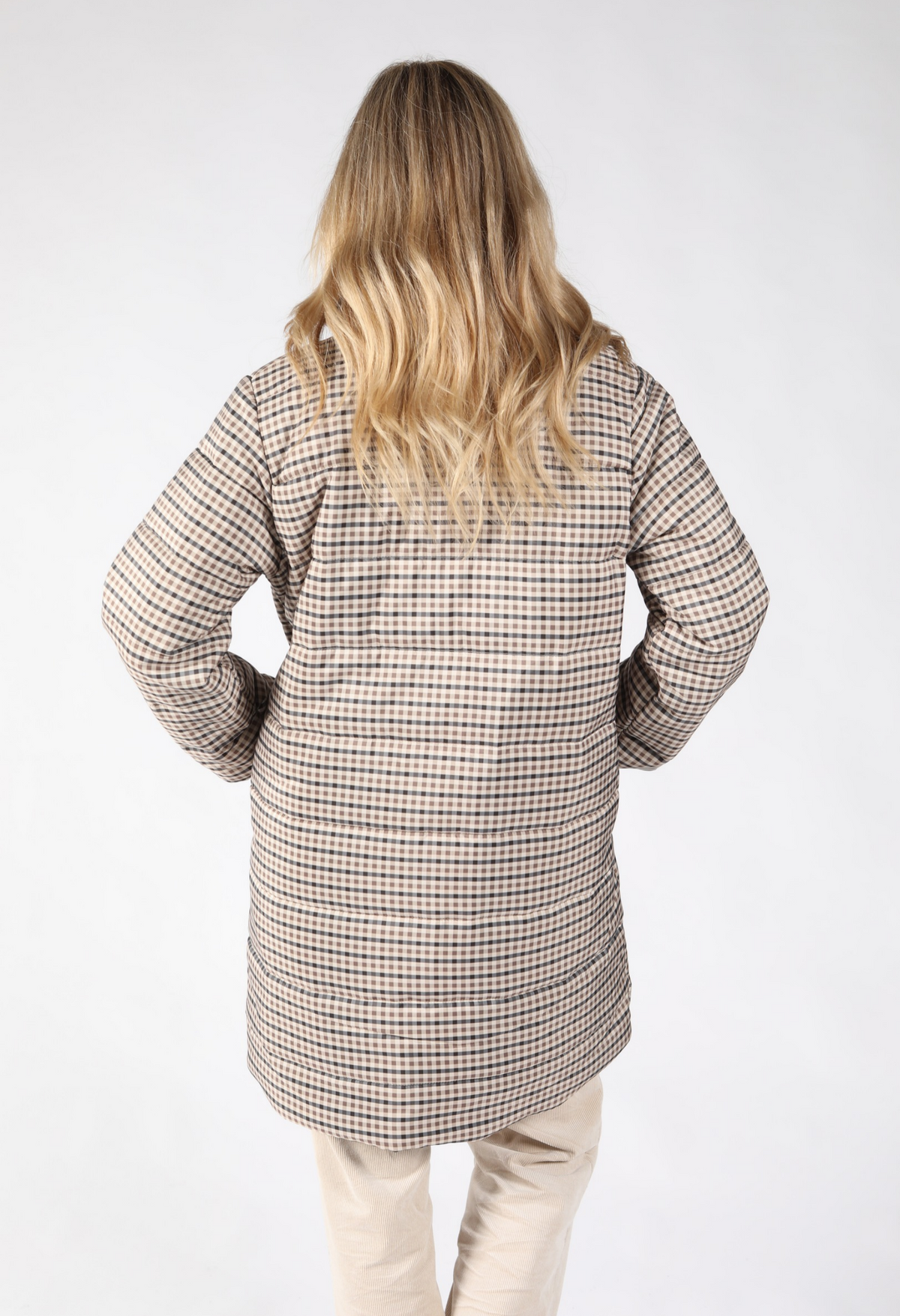 Gingham Puffer Coat
