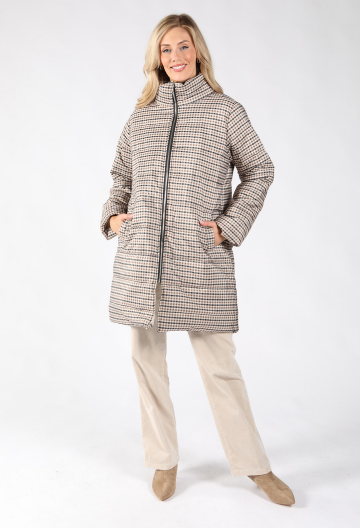 Gingham Puffer Coat