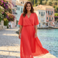 Olivia Plisse Pleated Wrap Midi Dress