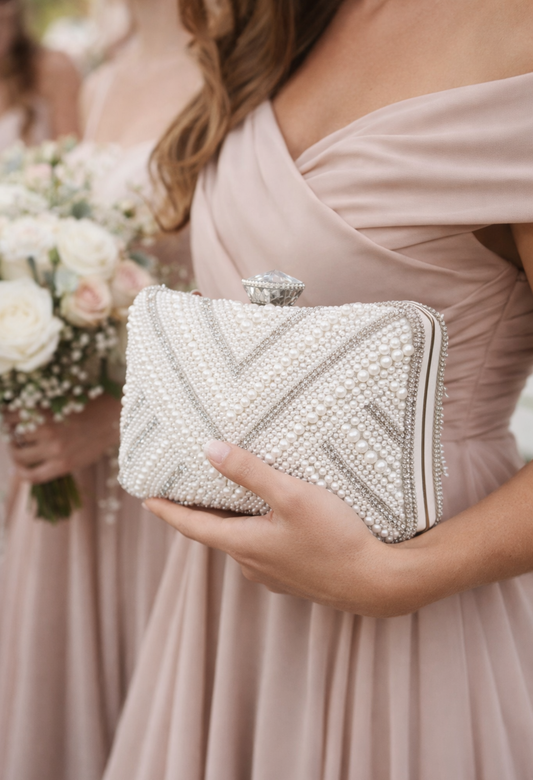 Pearl Design Clutch Bag