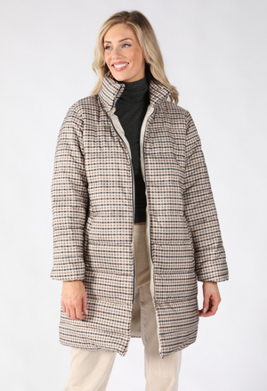 Gingham Puffer Coat