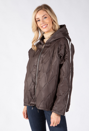 Quilted Coat with Side Stripe