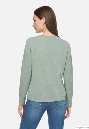 Knit Sweater With Waist Drawstring