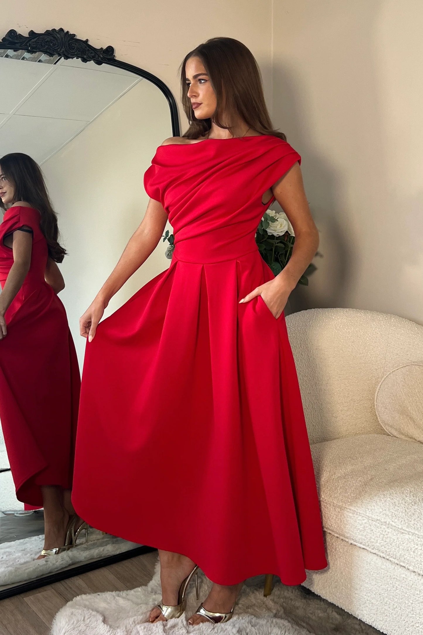 Betty Asymmetric Midi Dress