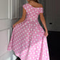 Betty Asymmetric Polka Dot Midi Dress