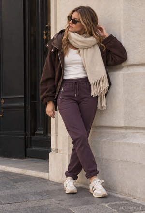 Sienna Luxe Silver Zip Joggers