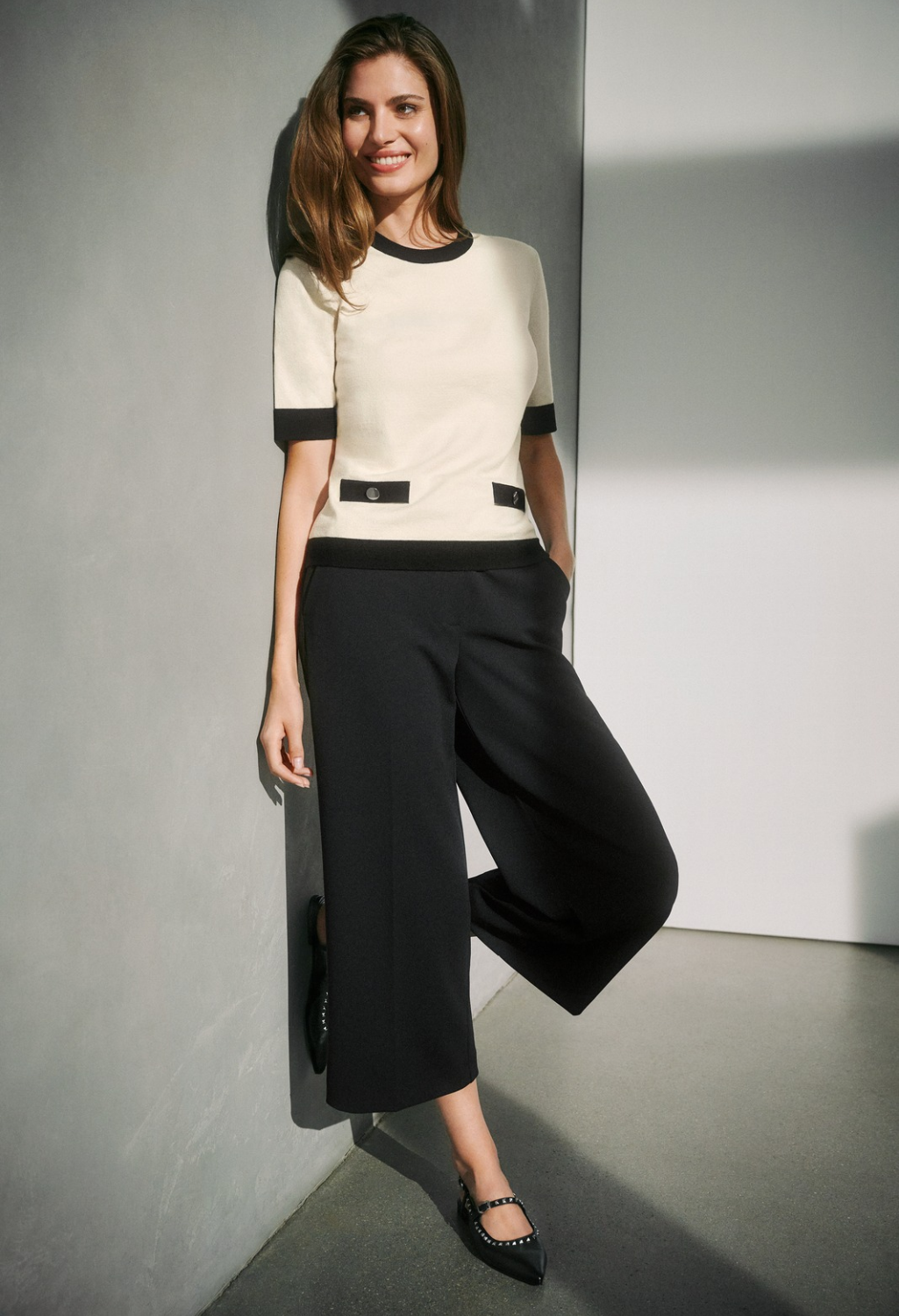 Contrast Knit Cardigan