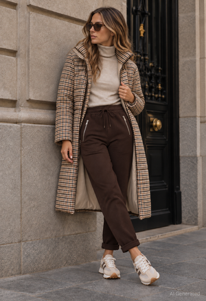Sienna Luxe Silver Zip Joggers