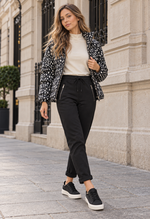 Sienna Luxe Silver Zip Joggers