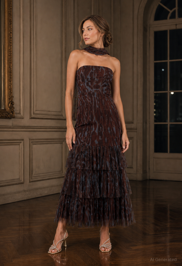 Animal Print Bandeau Dress