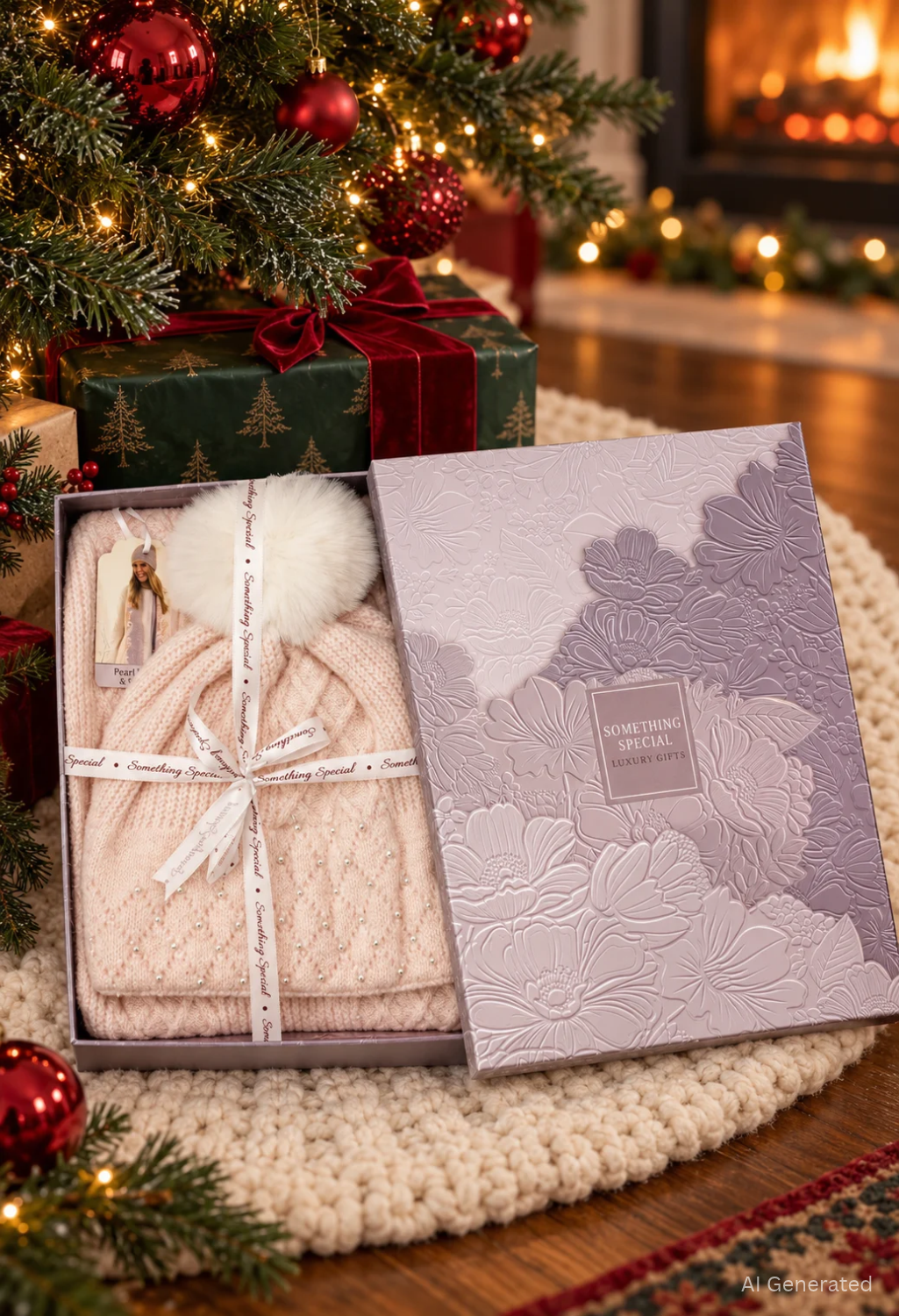Embellished Hat and Scarf Giftset