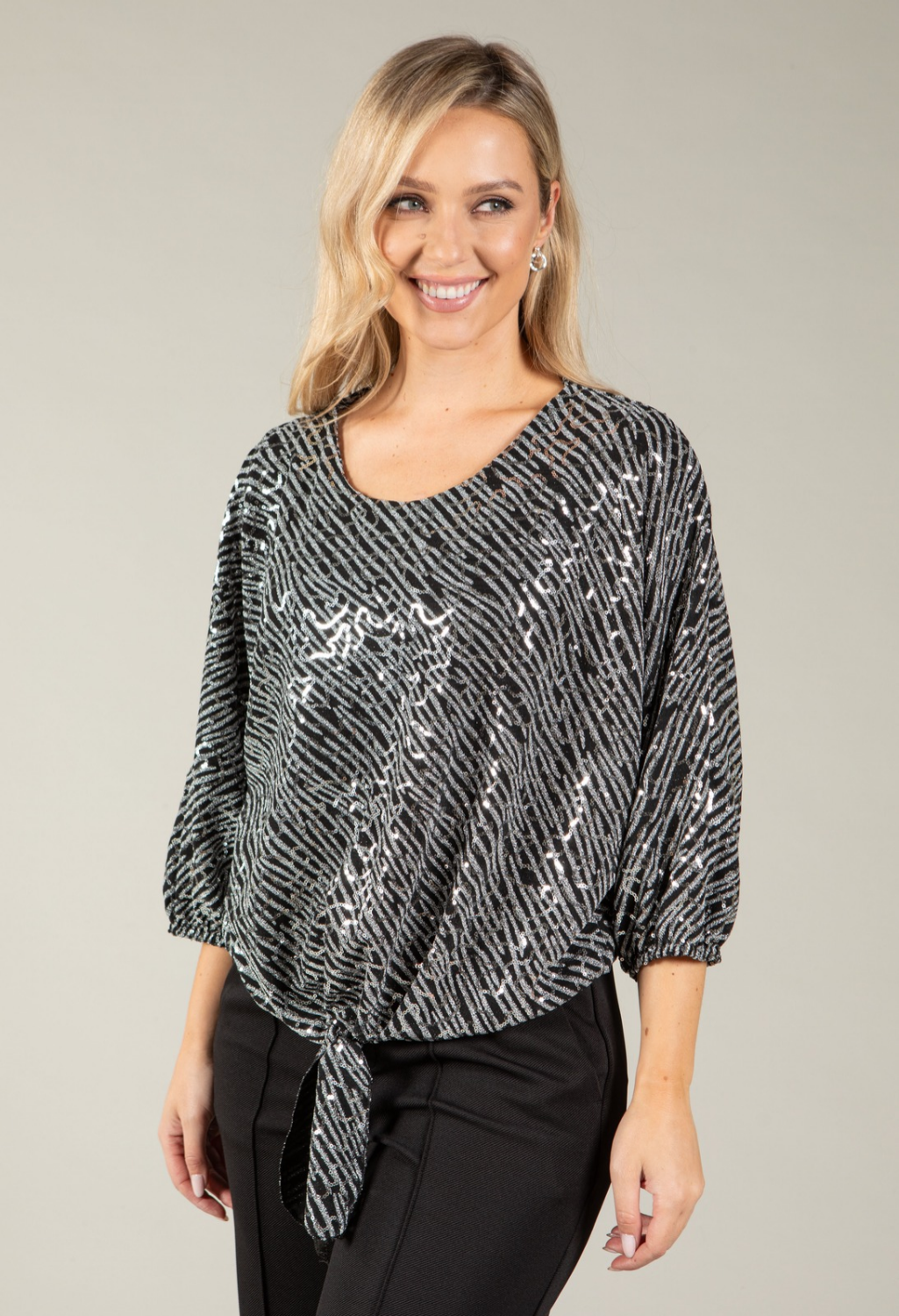 Contrast Sequin Blouse