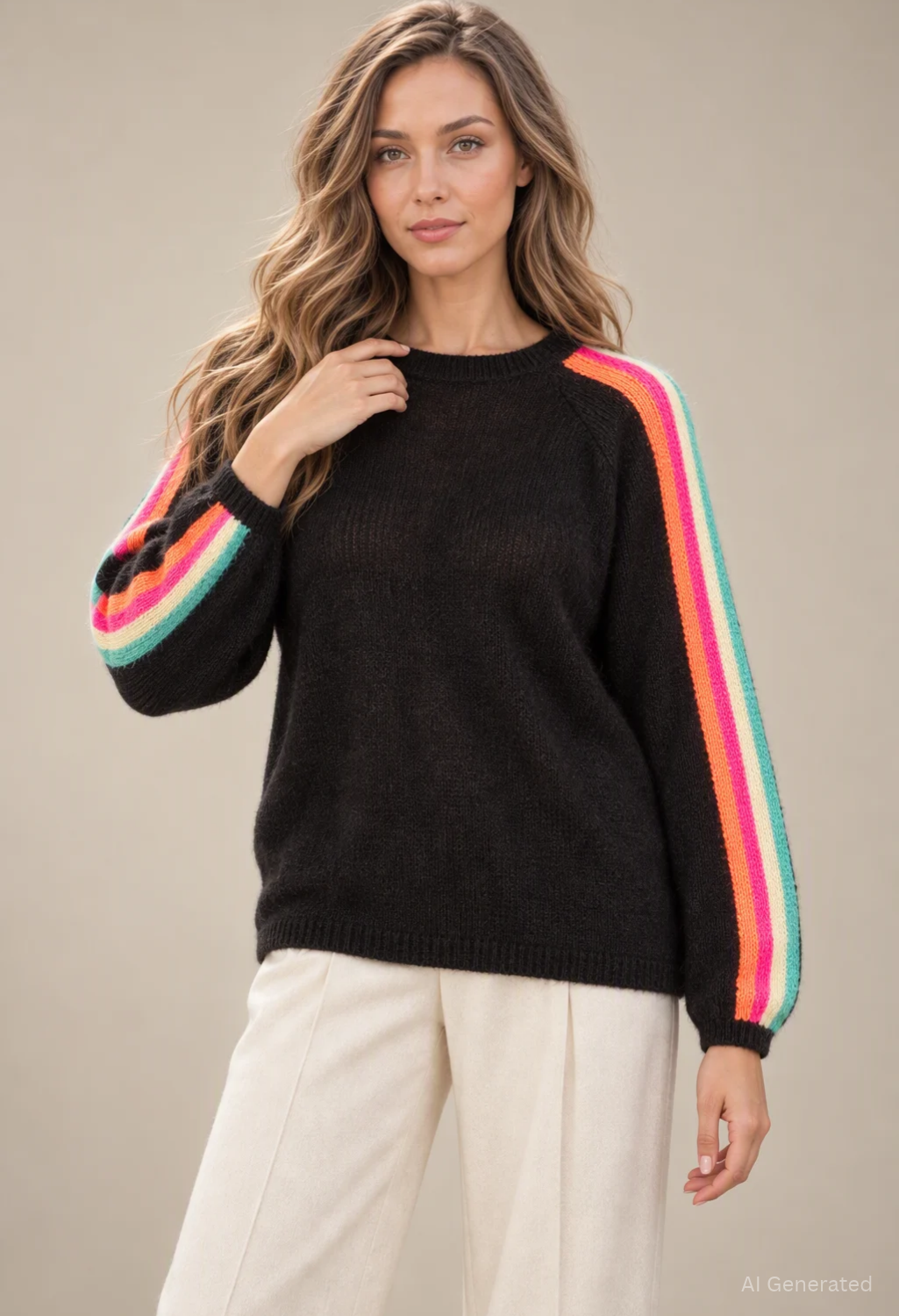 Pia Knit Jumper with Stripes