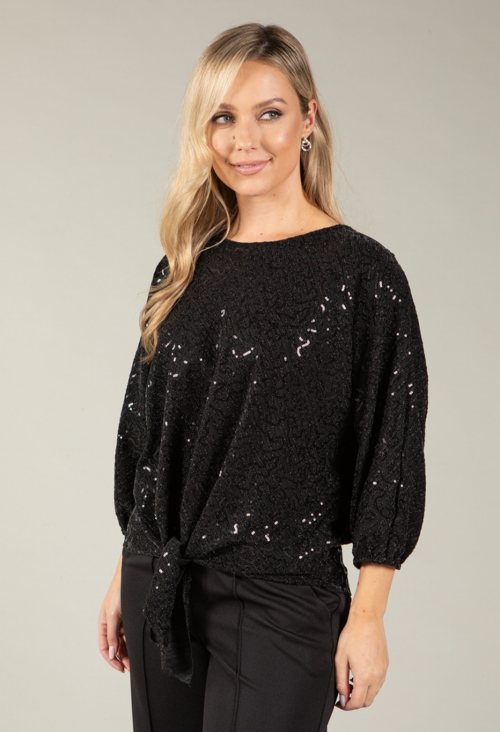 Contrast Sequin Blouse