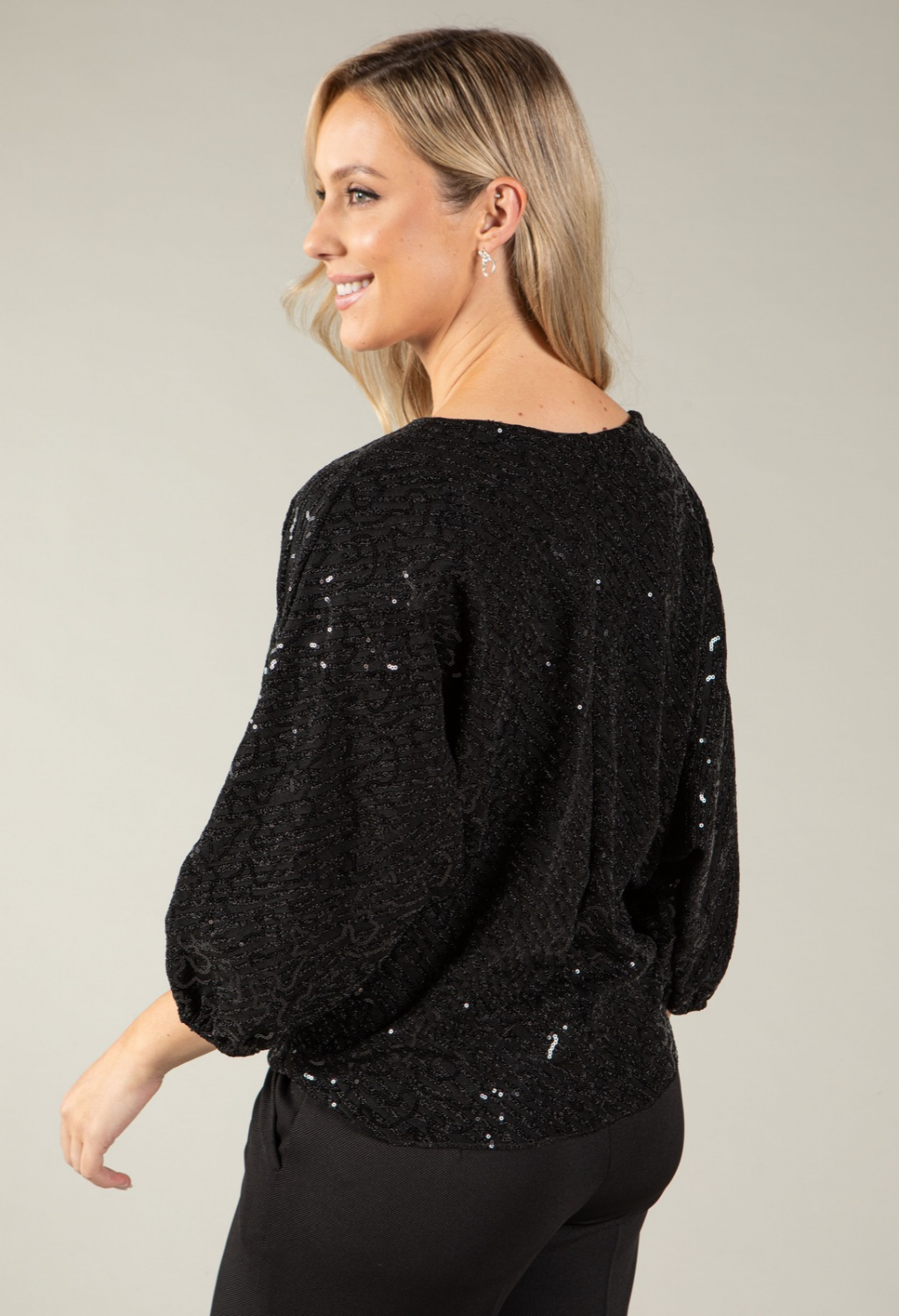 Contrast Sequin Blouse