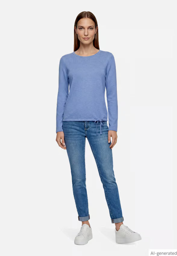 Knit Sweater With Waist Drawstring