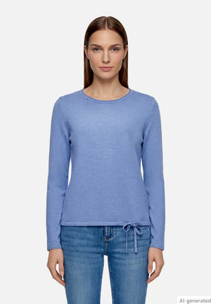 Knit Sweater With Waist Drawstring