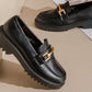 Soft Gold Buckled Loafer