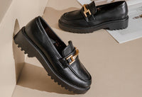 Soft Gold Buckled Loafer