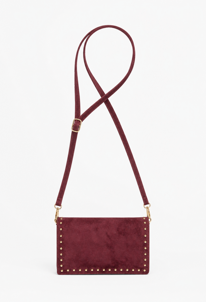 Faux Suede Studded Bag