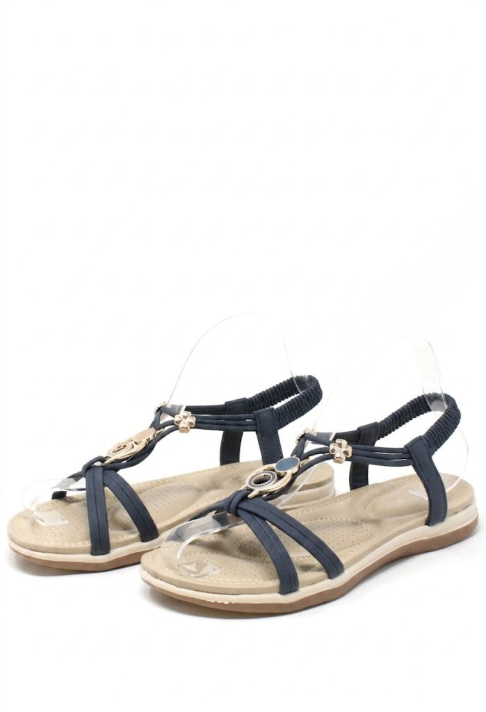 Disc and Floral Gem Sandal