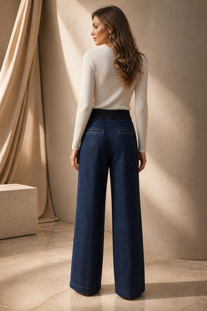 Sloane Mid Denim Wide Leg Trousers