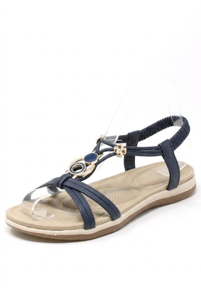 Disc and Floral Gem Sandal