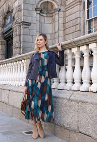 Retro Plisse Pleated Dress