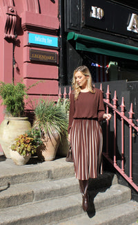 Plisse Pleated Pop Over Dress