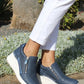 Bianca Side Zip Wedge Trainer