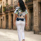 Embellished Graphic Print Top