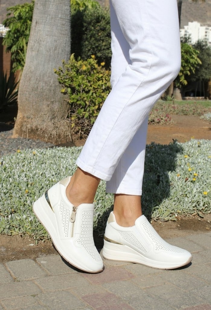 Bianca Side Zip Wedge Trainer