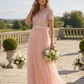 STRIPE EMBELLISHED MAXI DRESS WITH SASH BELT