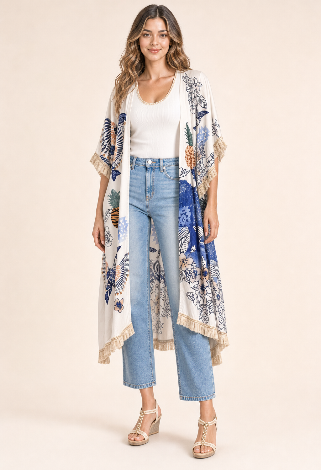 Summer Print Kimono