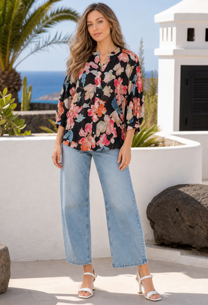 Floral Print Relaxed Fit Blouse