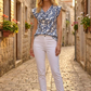 Polka Dot Cowl Neck Blouse