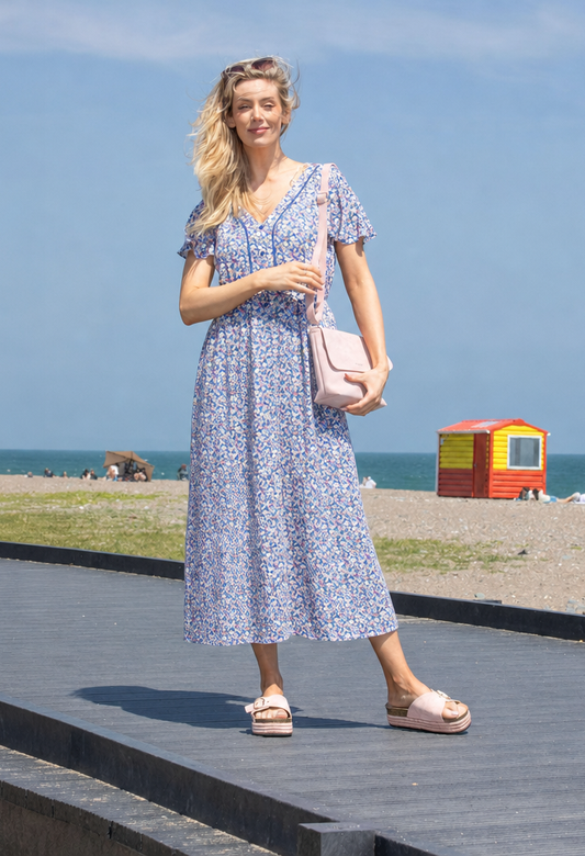 Rosemarine Ditsy Print Midi Dress