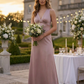 V-Neck Satin Maxi Dress