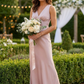 V-Neck Satin Maxi Dress