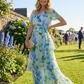 Floral Print Wrap Chiffon Dress