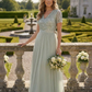 SAGE V NECK SEQUIN AND TULLE DRESS WITH TIE WAIST