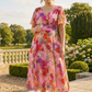 Victoria Angel Sleeve Mesh Midi Curve+ Dress