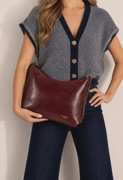 Faux Leather Shoulder Bag with Buckle