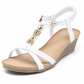 Floral Beaded Wedge Sandal