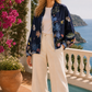 Ocean Print Bomber Jacket