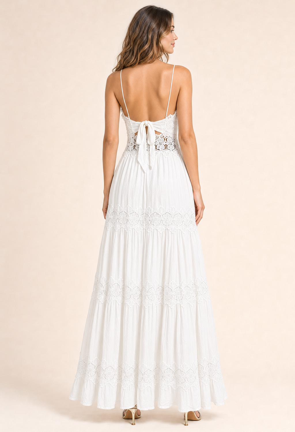 Floral Lace Wrap Maxi Dress