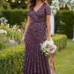 Short Sleeve Stripe Embellished Maxi Dress