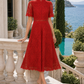 Peacock Lace Midi Dress