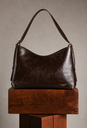 Faux Leather Shoulder Bag with Buckle